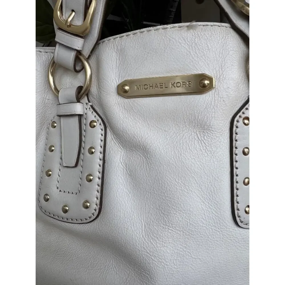 MICHAEL MICHAEL KORS Studded Leather Satchel TOTE BAG (PU150
